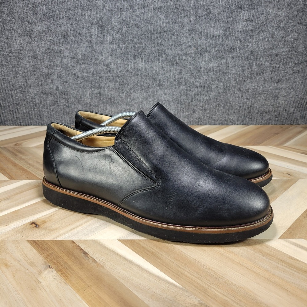 Samuel Hubbard Men 12 WIDE Frequent Traveler Loafers Slip On Shoes Black Leather